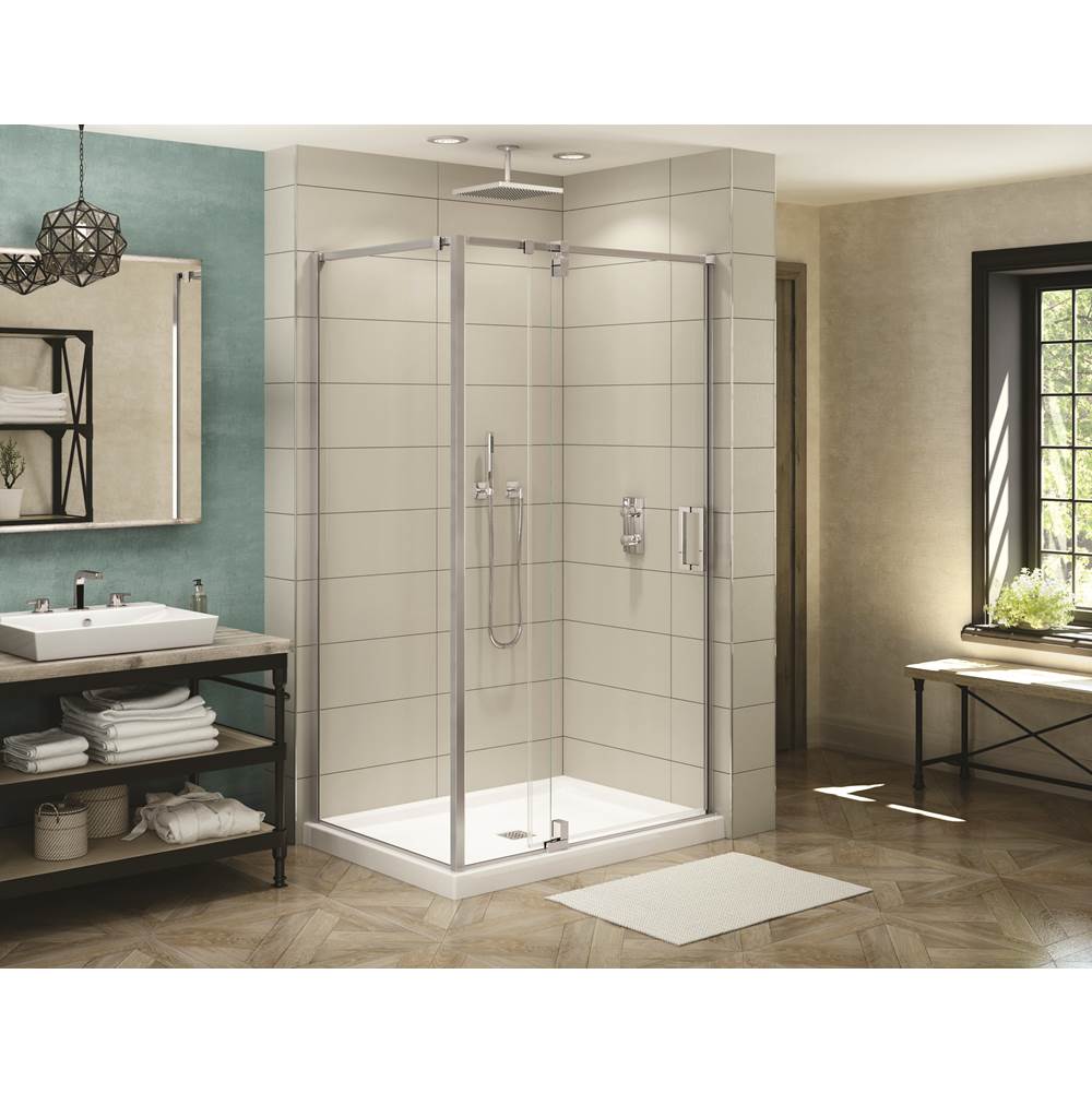 Bathworks ShowroomsMaax CanadaModulR 60 in. x 60 in. x 78 in. Pivot Corner Shower Door with Clear Glass in Chrome