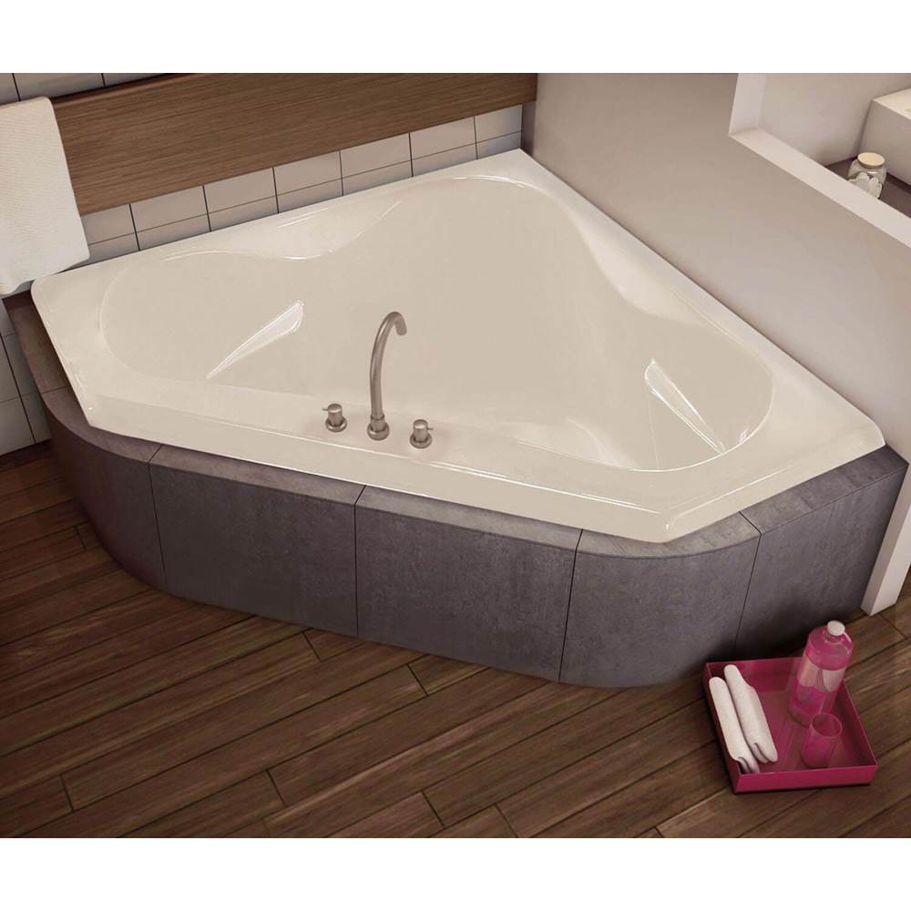 Bathworks ShowroomsMaax CanadaTryst 59.25 in. x 59.25 in. Corner Bathtub with Combined Whirlpool/Aeroeffect System Center Drain in White