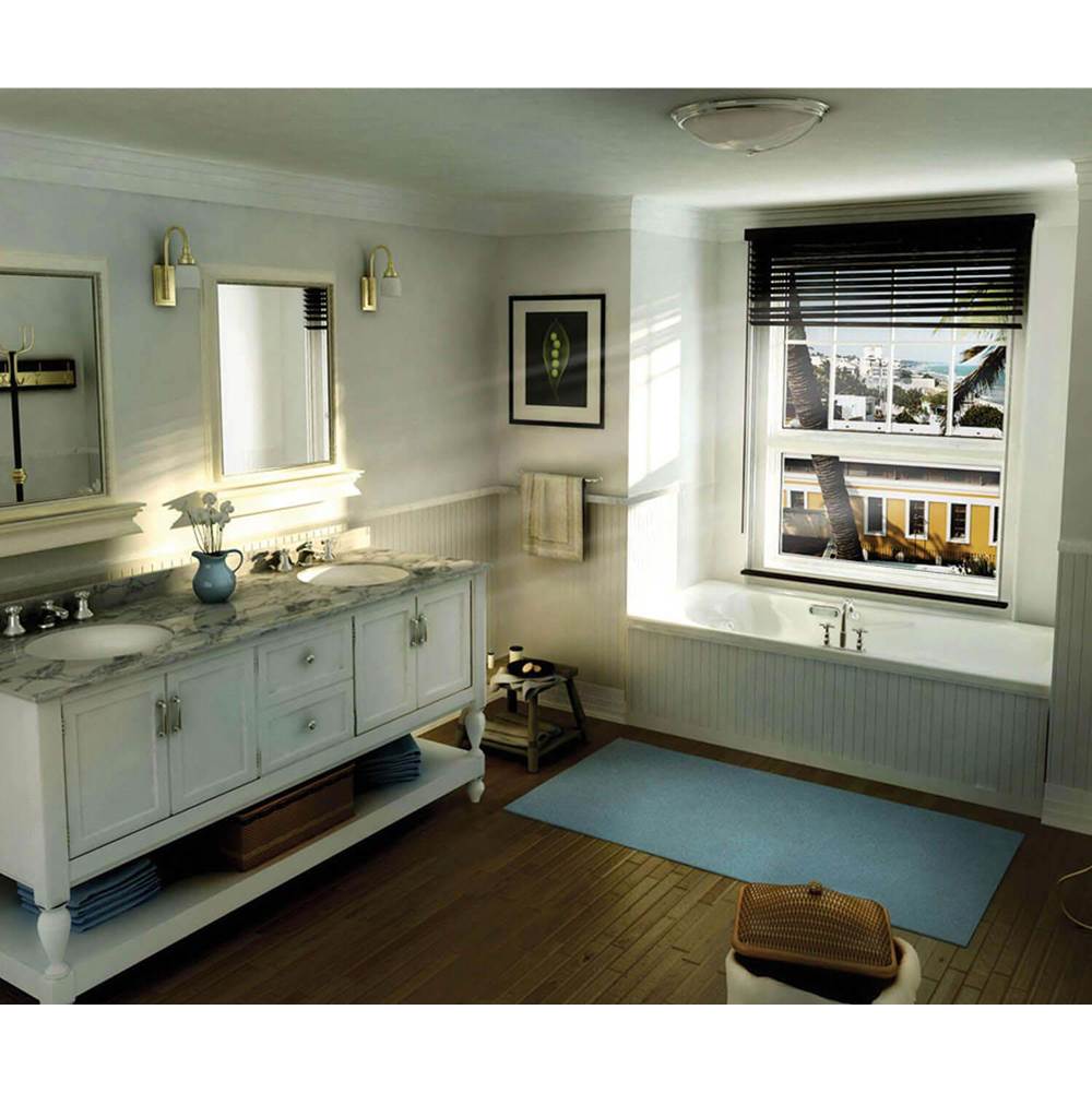 Bathworks ShowroomsMaax CanadaTopaz 59.75 in. x 32.125 in. Alcove Bathtub with Aerofeel System End Drain in White