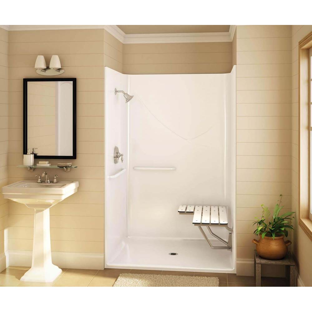 Maax Canada Outlook BFS-48F 50.75 in. x 39.5 in. x 78.75 in. 1-piece Shower with No Seat, Center Drain in White