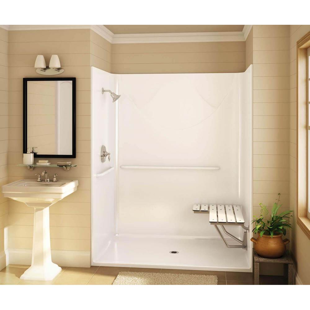 Bathworks ShowroomsMaax CanadaOutlook BFS-6036F 62.75 in. x 39.5 in. x 78.75 in. 1-piece Shower with No Seat, Center Drain in White