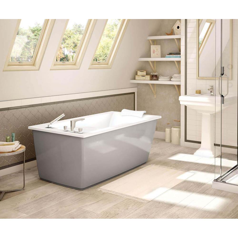 Bathworks ShowroomsMaax CanadaOptik F 60 in. x 32 in. Freestanding Bathtub with Aerofeel System End Drain in Sterling Silver