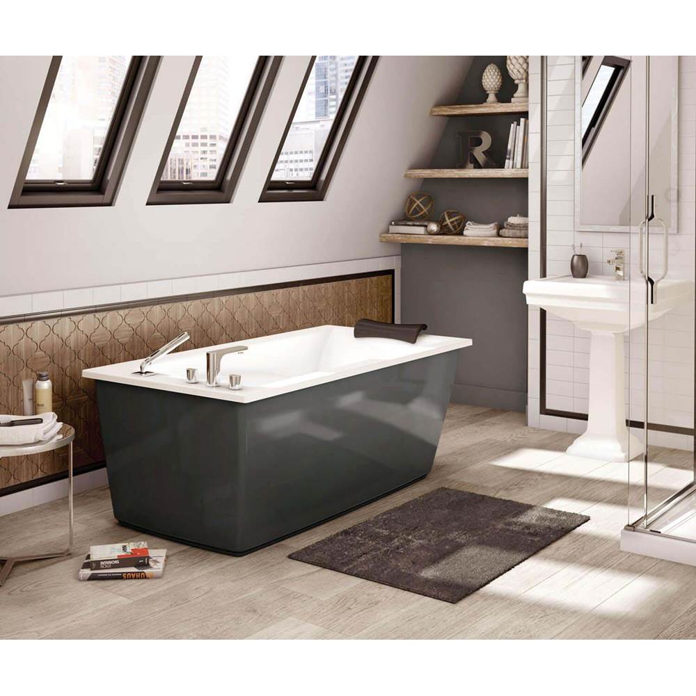 Bathworks ShowroomsMaax CanadaOptik F 60 in. x 32 in. Freestanding Bathtub with Aerofeel System End Drain in Thunder Grey