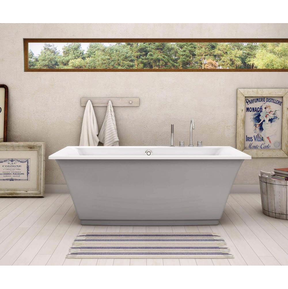 Bathworks ShowroomsMaax CanadaOptik F 66 in. x 36 in. Freestanding Bathtub with Aerofeel System Center Drain in Sterling Silver