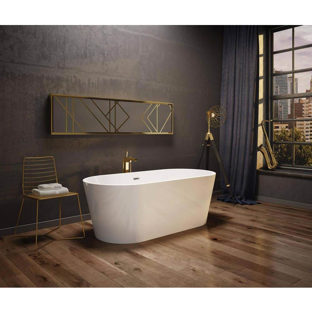 Bathworks ShowroomsMaax CanadaLouie 66.875 in. x 31.25 in. Freestanding Bathtub with Center Drain in White