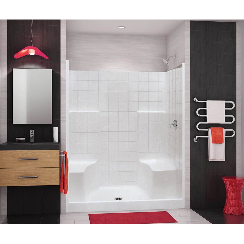 Maax Canada SST3660 60 in. x 36 in. x 72 in. 1-piece Shower with No Seat, Center Drain in White
