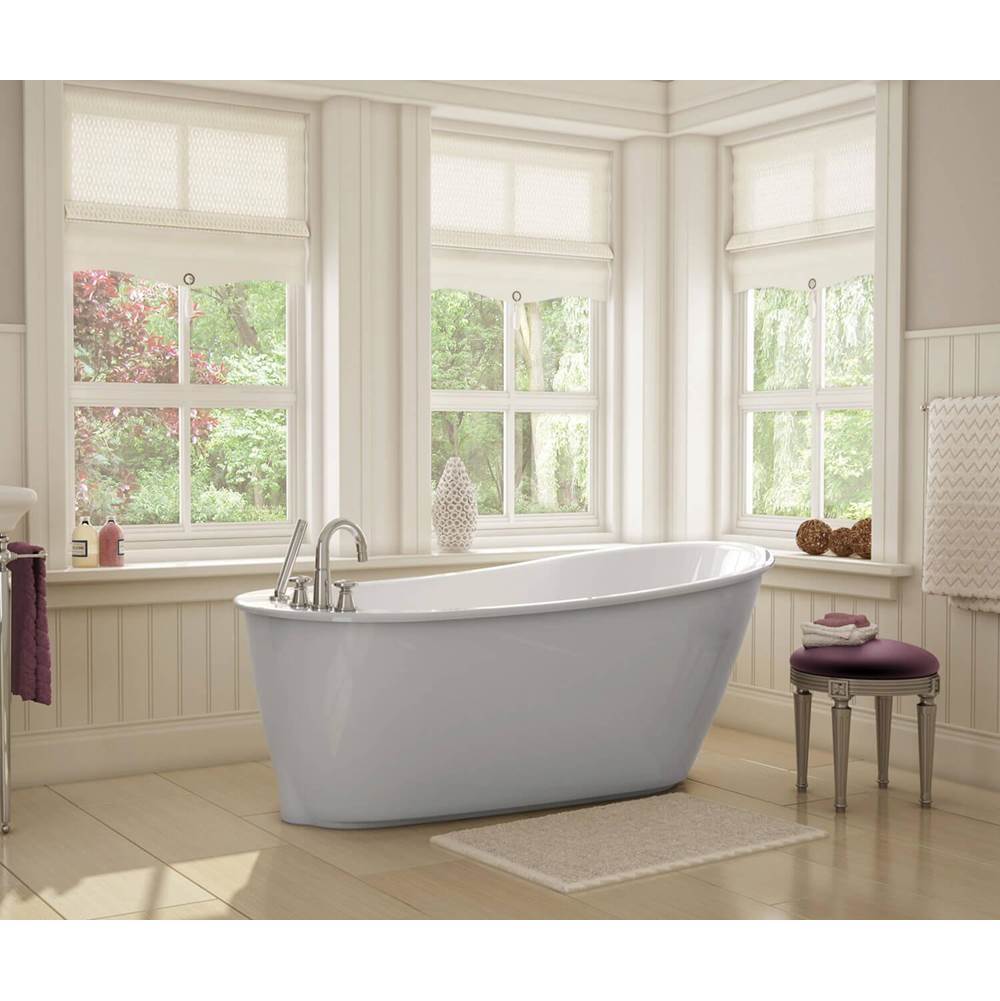 Bathworks ShowroomsMaax CanadaSax 6032 AcrylX Freestanding End Drain Bathtub in White with Sterling Silver Skirt