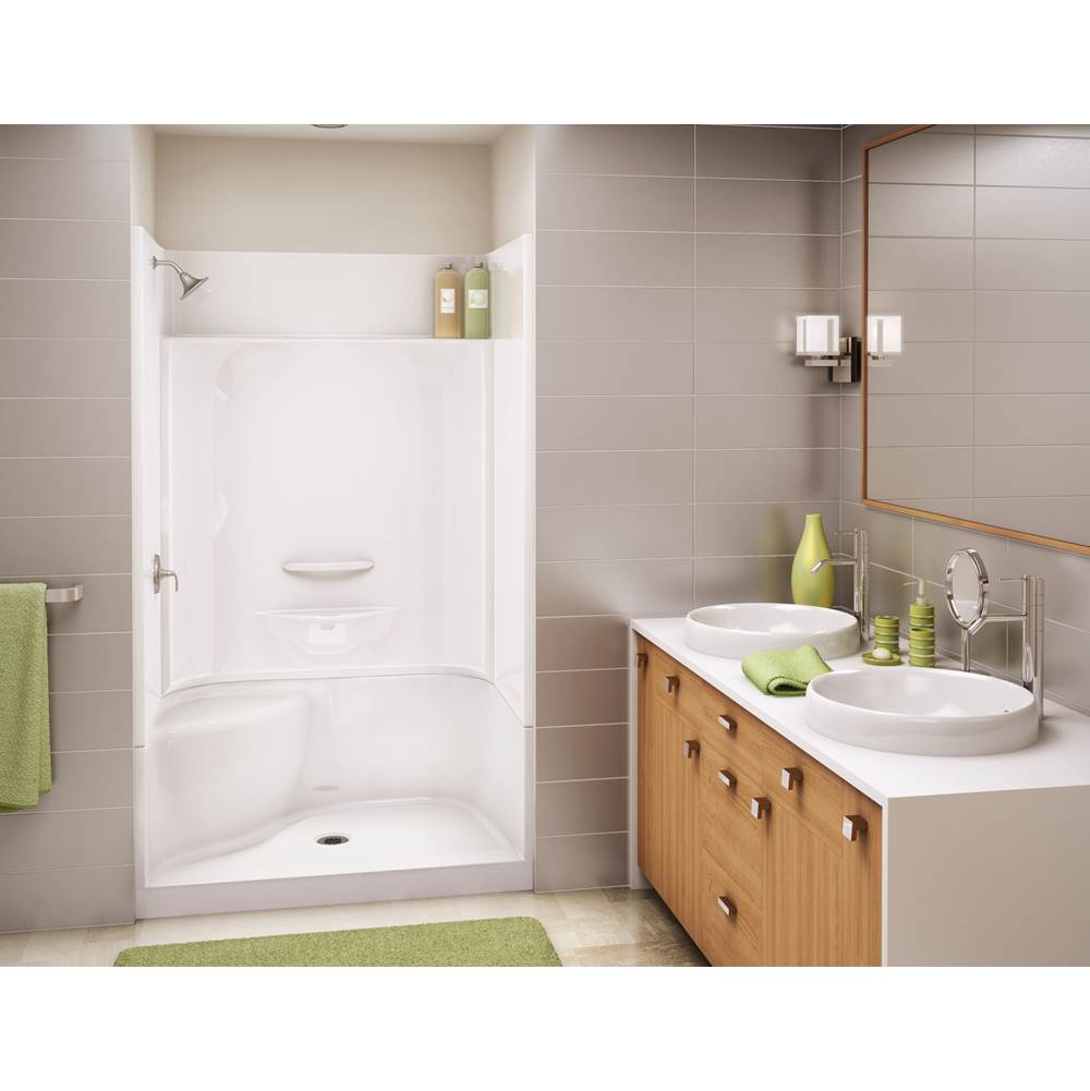 Bathworks ShowroomsMaax CanadaKDS 47.875 in. x 33.625 in. x 80.125 in. 4-piece Shower with No Seat, Center Drain in White
