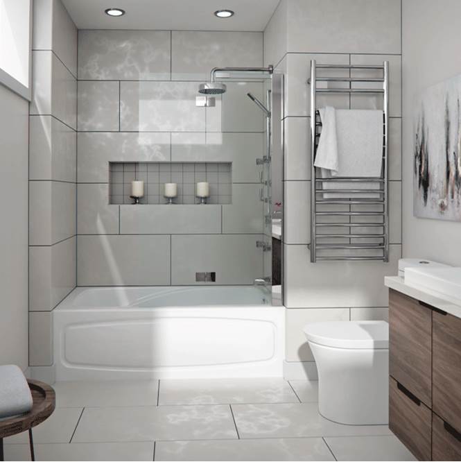 Bathworks ShowroomsNeptune Entrepreneur CanadaJUNA bathtub 32x60 AFR with Tiling Flange and Skirt, Right drain, Activ-Air, Biscuit JUNA3260 BJD AFR A