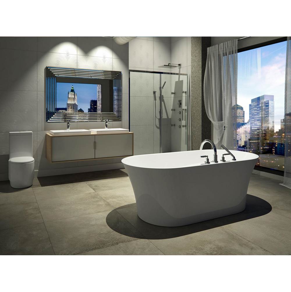 Bathworks ShowroomsNeptune Rouge CanadaFreestanding One Piece Baden 32X60, Mass-Air, With Chrome Drain, White