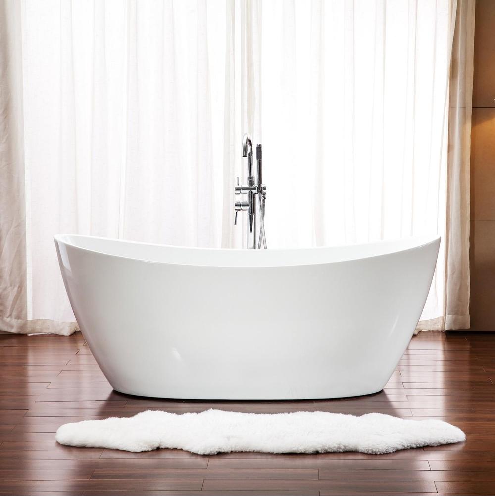 Bathworks ShowroomsNeptune Rouge CanadaFreestanding One Piece Florence 32X66, Chrome Drain, White