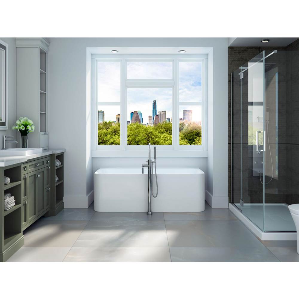 Bathworks ShowroomsNeptune Rouge CanadaFreestanding One Piece Belgrade 32X60, With Chrome Drain And Removable Overflow Cover, White
