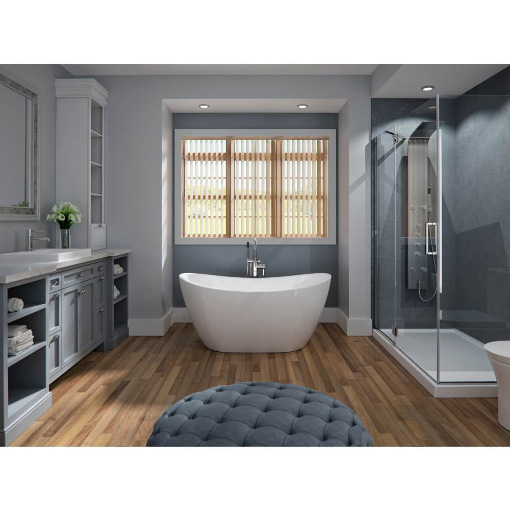 Bathworks ShowroomsNeptune Rouge CanadaFreestanding One Piece Florence 32X66, Mass-Air, Chrome Drain, White