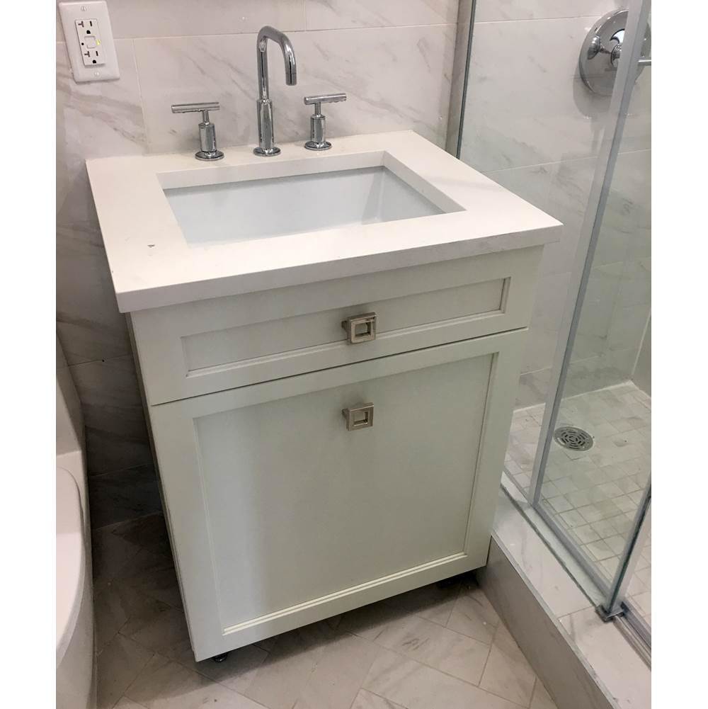 Bathworks ShowroomsAriaAr-Traditional Vanity With Ceramic Basin, Grey Lacquer