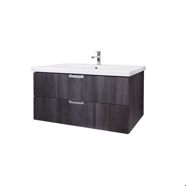 Bathworks ShowroomsAriaAr-New Light 39'' Vanity W/ 100Li, Black Gloss