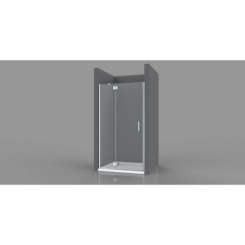 Produits Neptune AZELIA 60 Pivoting Shower Door, Chrome/Clear