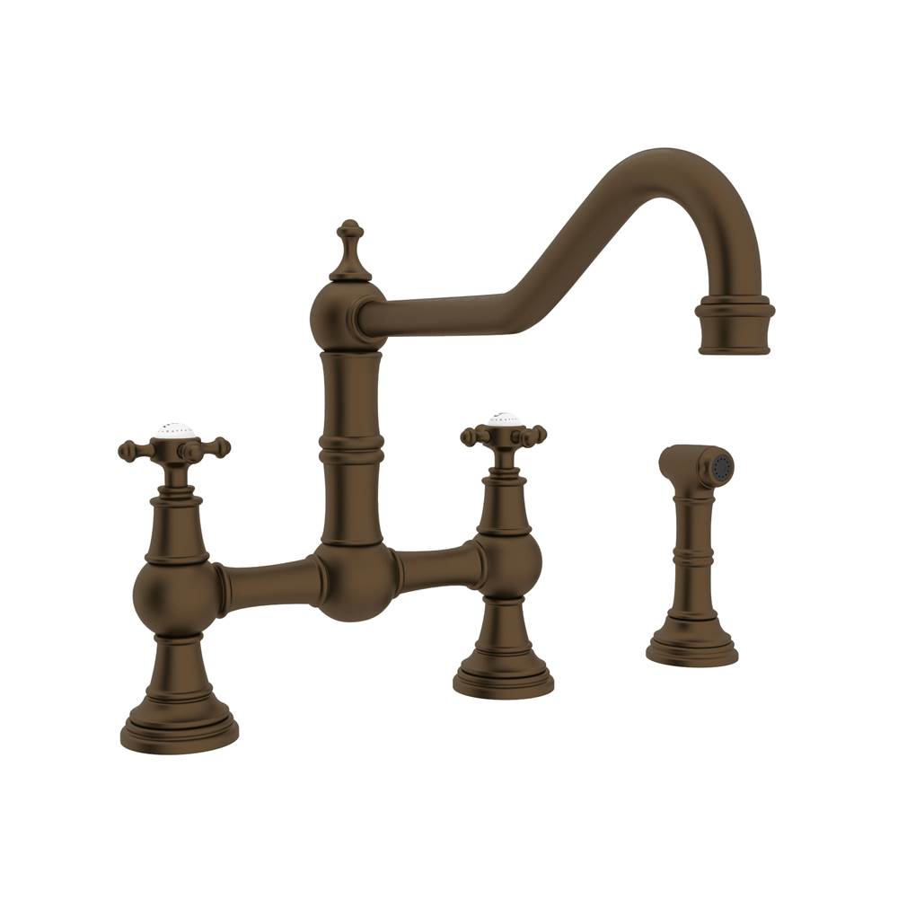 Bathworks ShowroomsPerrin & RoweEdwardian™ Extended Spout Bridge Kitchen Faucet With Side Spray