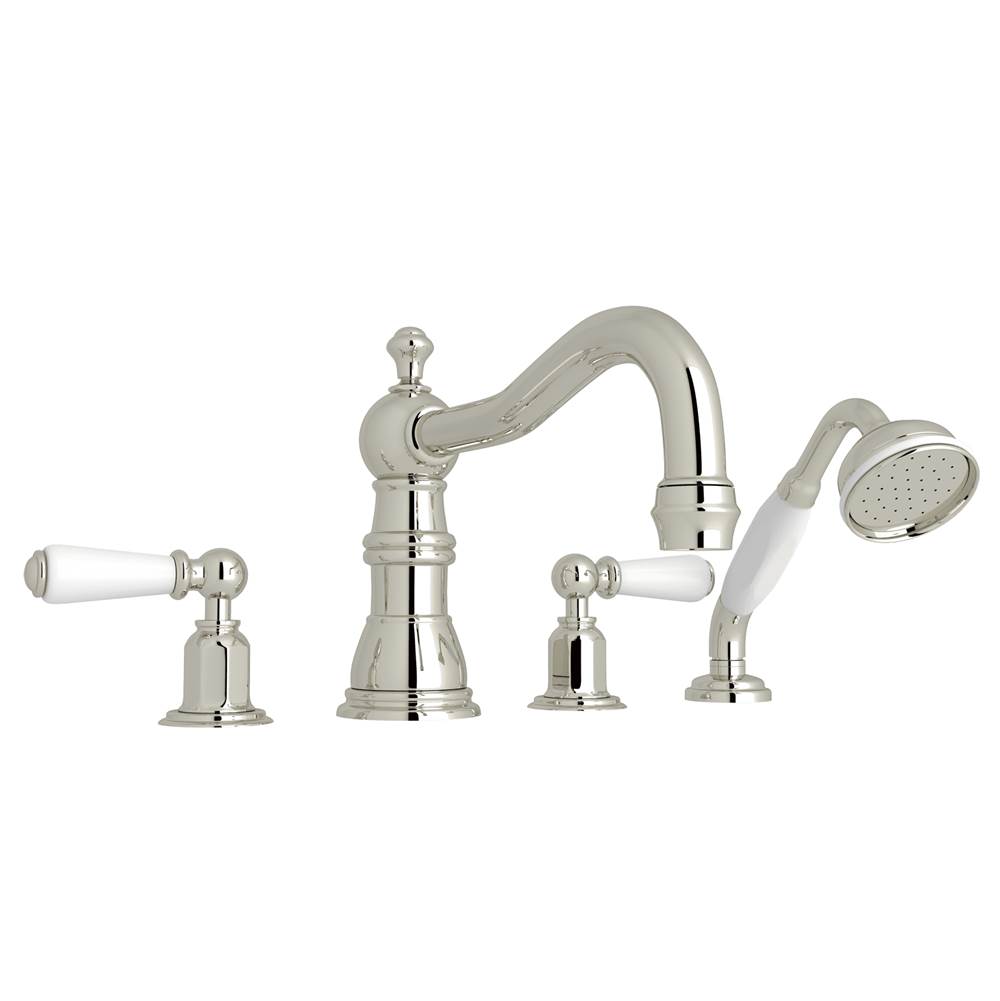Perrin & Rowe Edwardian™ 4-Hole Deck Mount Tub Filler With Column Spout