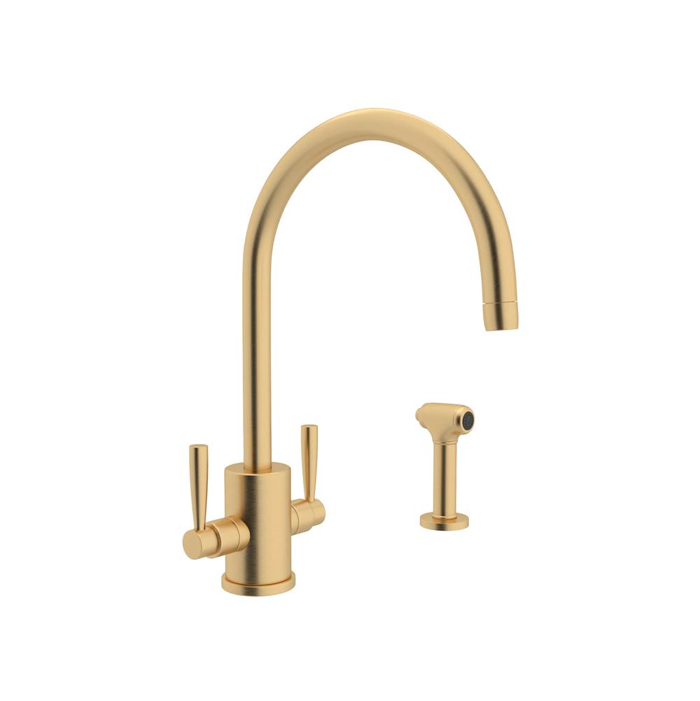 Bathworks ShowroomsPerrin & RoweHolborn™ Two Handle Kitchen Faucet With C-Spout and Side Spray