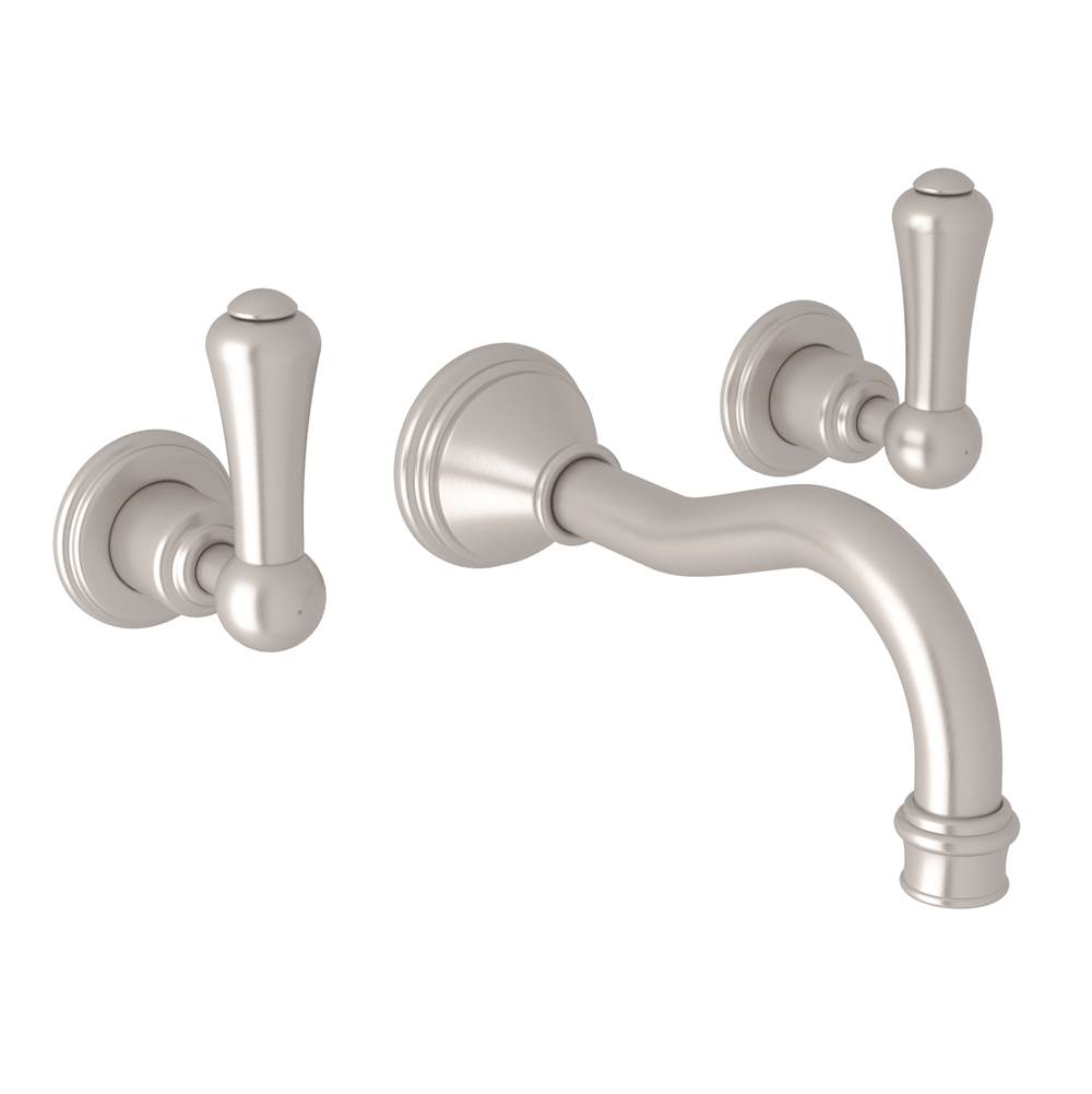 Perrin & Rowe Wall Mounted Bathroom Sink Faucets item U.3793LS-STN/TO-2