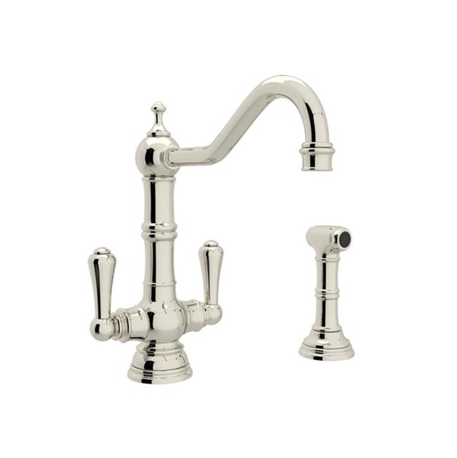 Perrin & Rowe Edwardian™ Two Handle Kitchen Faucet With Side Spray