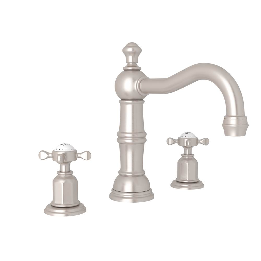 Perrin & Rowe Widespread Bathroom Sink Faucets item U.3721X-STN-2