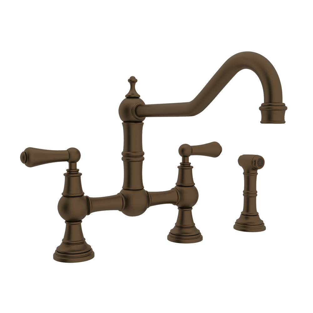 Bathworks ShowroomsPerrin & RoweEdwardian™ Extended Spout Bridge Kitchen Faucet With Side Spray