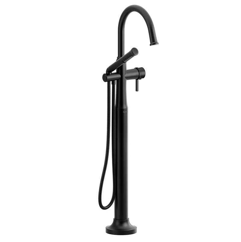 Riobel 2-way Type T (thermostatic) coaxial floor-mount tub filler with handshower