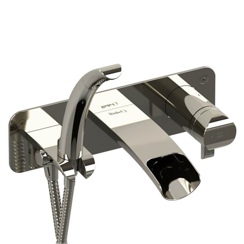 Riobel Wall-mount Type T/P (thermo/pressure balance) coaxial open spout tub filler with handshower