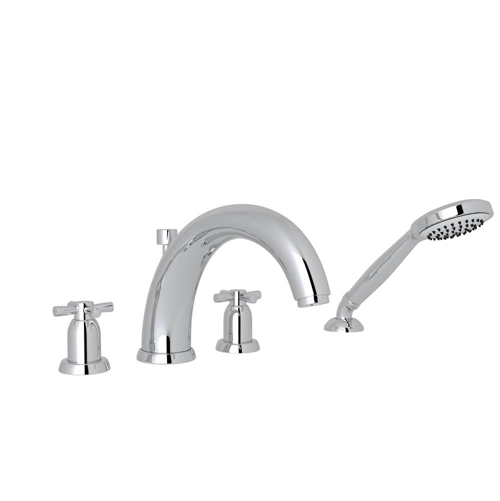 Rohl Canada Holborn™ 4-Hole Deck Mount Tub Filler With U-Spout