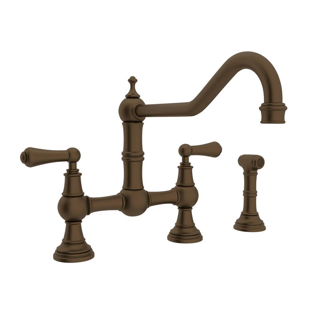 Bathworks ShowroomsRohl CanadaEdwardian™ Extended Spout Bridge Kitchen Faucet With Side Spray