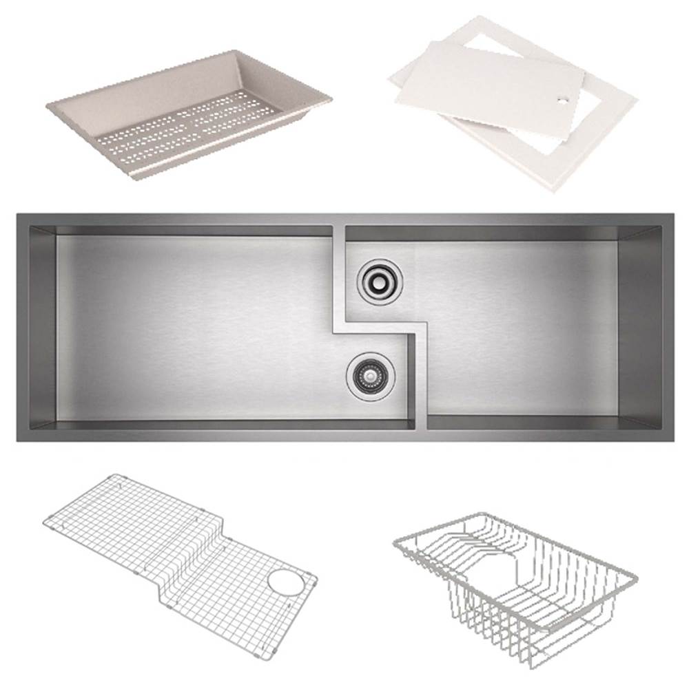 Bathworks ShowroomsRohl CanadaCulinario™ 50'' Stainless Steel Chef/Workstation Sink With Accessories