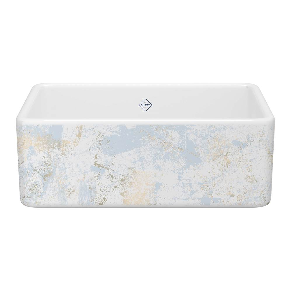 Bathworks ShowroomsShaws30'' Shaker Single Bowl Farmhouse Apron Front Fireclay Kitchen Sink With Patina Design
