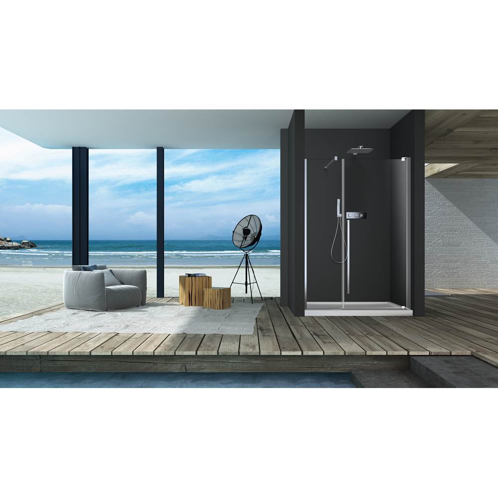Bathworks ShowroomsZitta CanadaAmaly 48 Chrome Clear Straight Shower Door