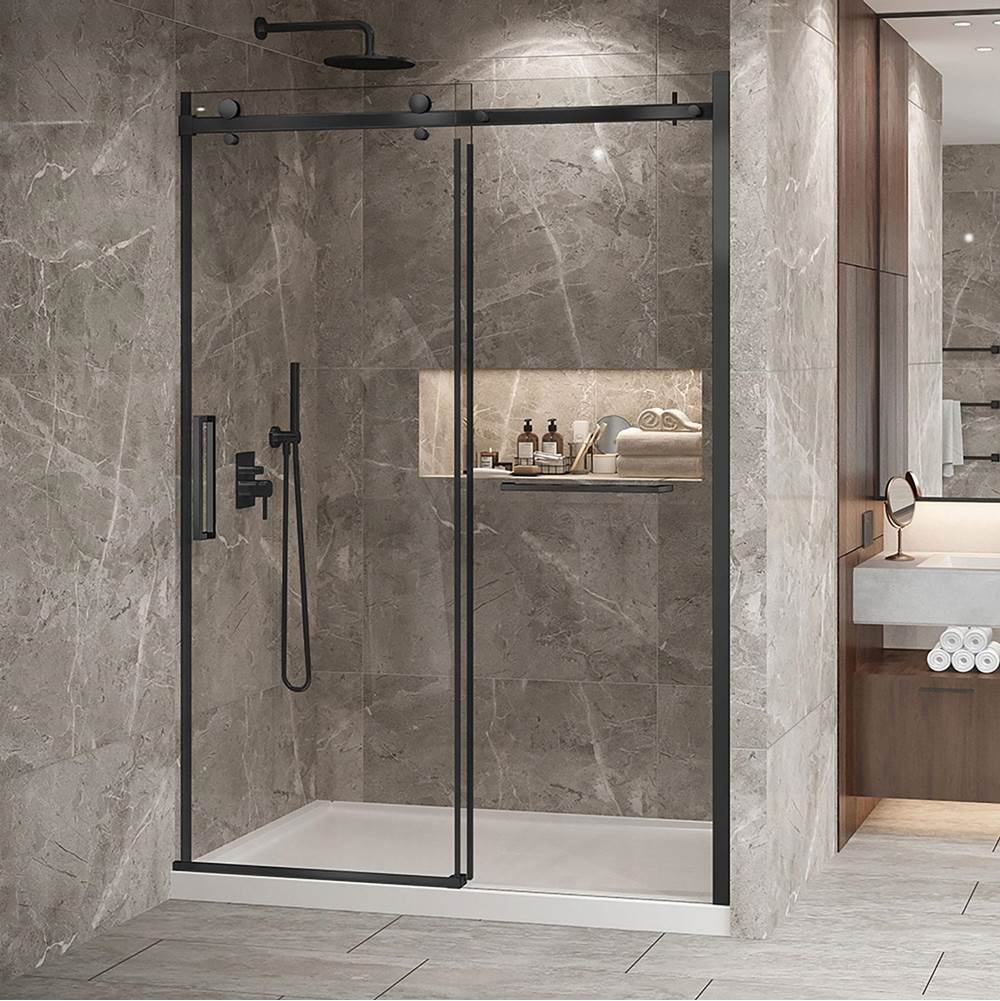 Bathworks ShowroomsZitta CanadaBellini 2.0 60'' Matte Black Clear Alcove Shower Door