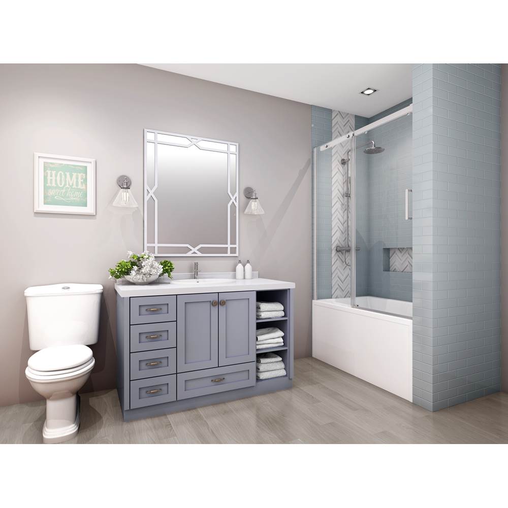 Bathworks ShowroomsZitta CanadaVague 60 Chrome Clear Alcove Shower Door, Bath