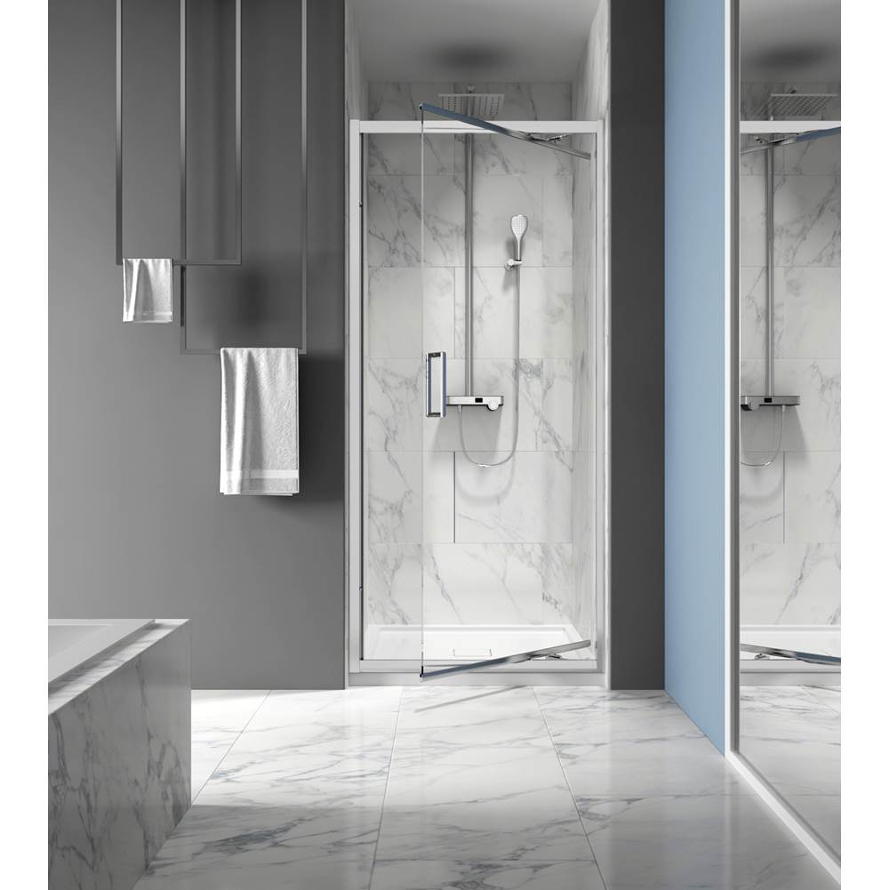 Bathworks ShowroomsZitta CanadaXenia 32 Chrome Clear Straight Shower Door