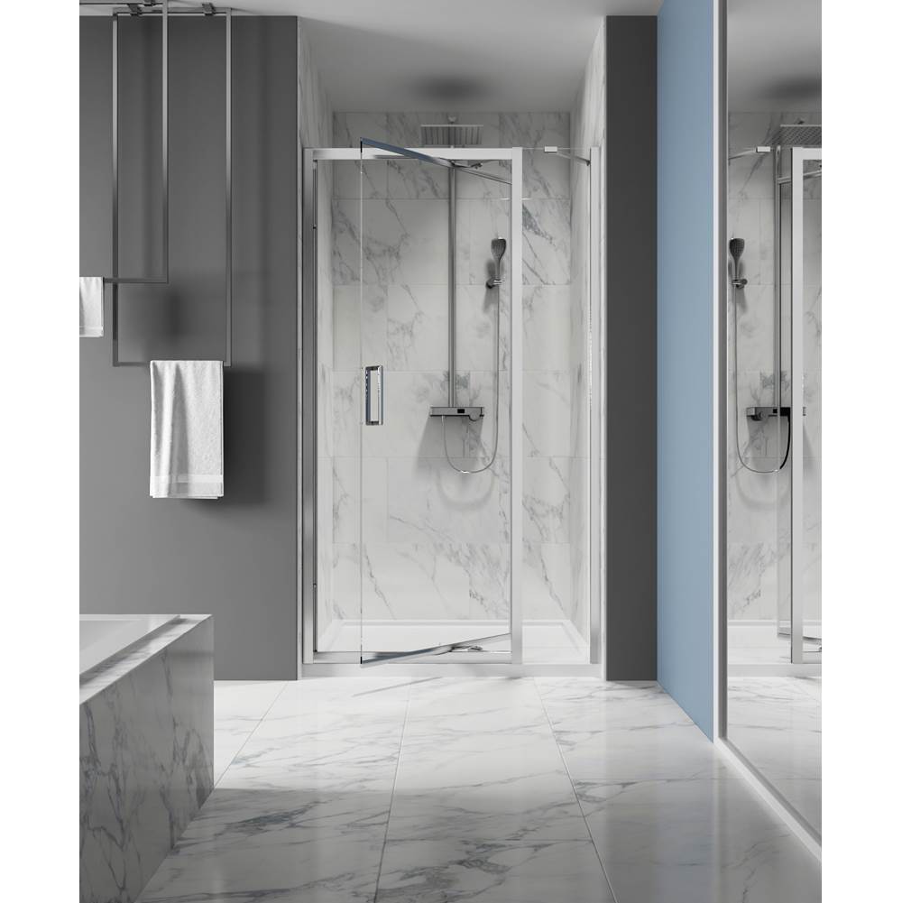 Bathworks ShowroomsZitta CanadaXenia 42 Chrome Clear Straight Shower Door